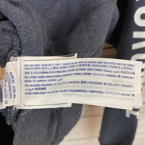 Abercrombie Hoodie Sweatshirt Navy Blue - Picture 6 of 8